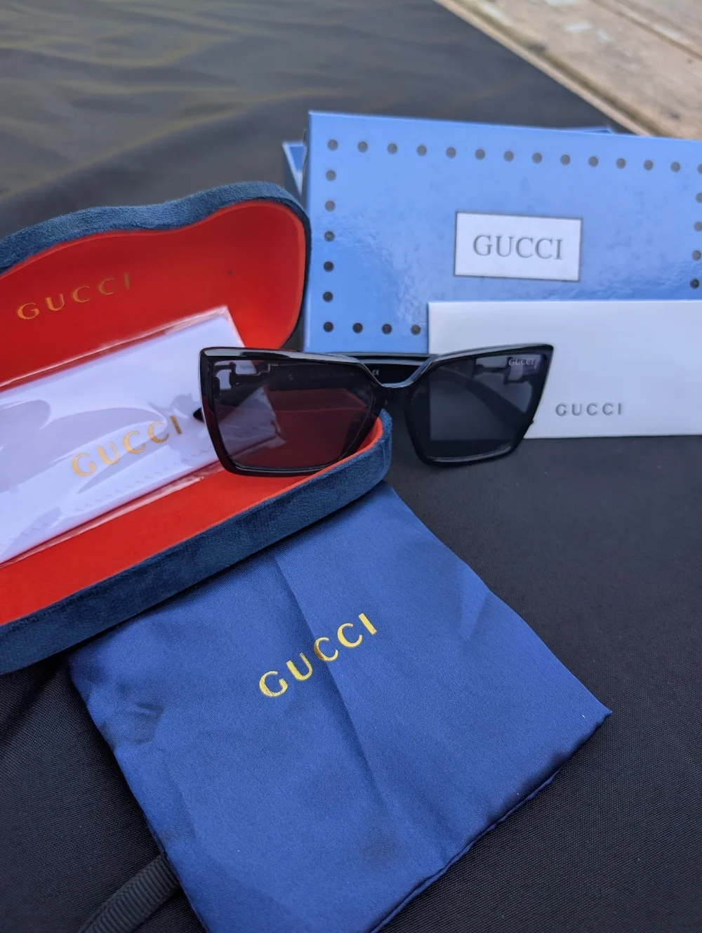 Gucci Glossy Black Sunglasses with Branded Case. - Picture 1 of 3